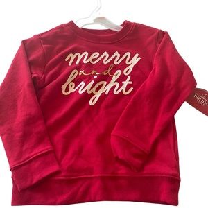 Holiday Time Red Merry and Bright Sweatshirt